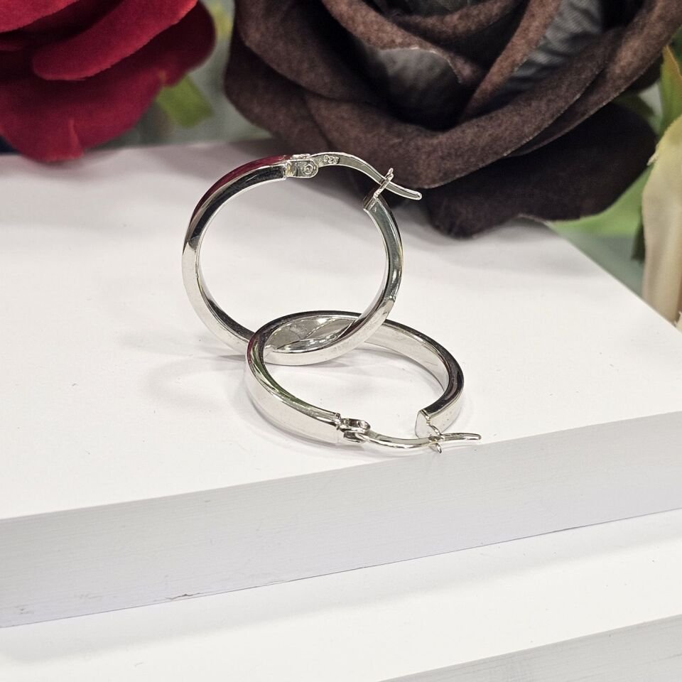 925 Ayar Klasik Kadın Halka Küpe