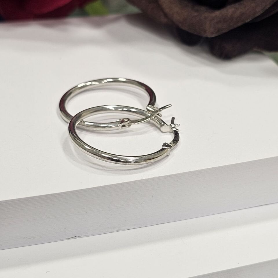 925 Ayar Gümüş Klasik  Kadın Halka Küpe