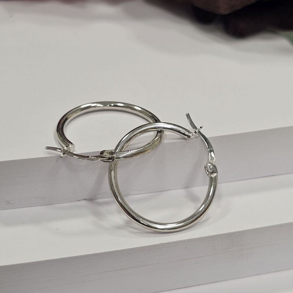 925 Ayar Gümüş Klasik  Kadın Halka Küpe