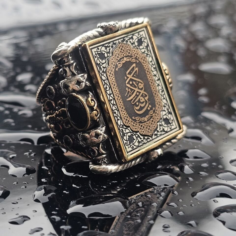 Üst Düzey Tasarım KÜN FE YEKÜN yani OL DER OLUR yazı işlemeli 925 Ayar Erkek Gümüş Yüzük